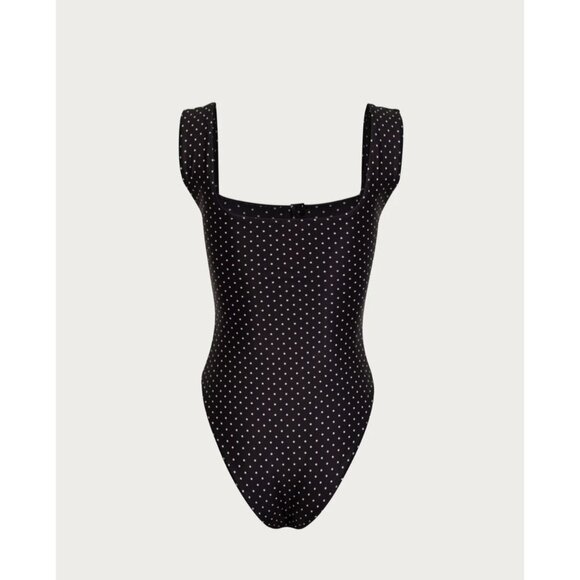 SAME Los Angeles One Piece Swimsuit Womens Size Small Black Polka dot  Grace - Picture 2 of 7